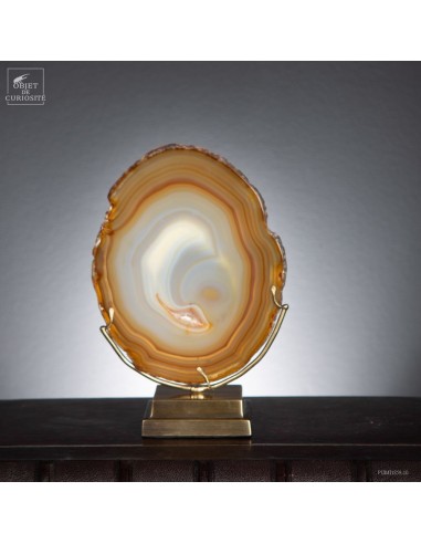 Tranche agate (Brésil) sur base laiton