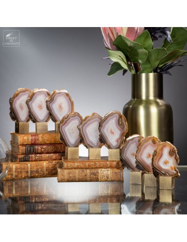 Série de 9 tranches d'agate support... Série de 9 tranches d'agate support...