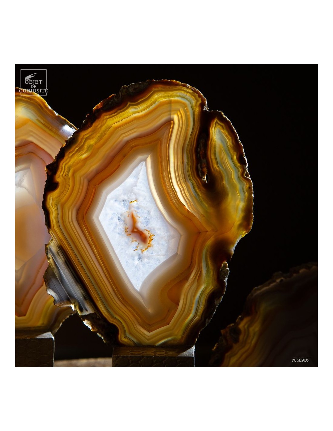 Série de 9 tranches d'agate support... Série de 9 tranches d'agate support...