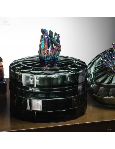 Rainbow crystals glass box