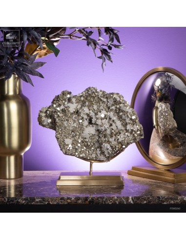 Cubic Pyrite with white crystals...