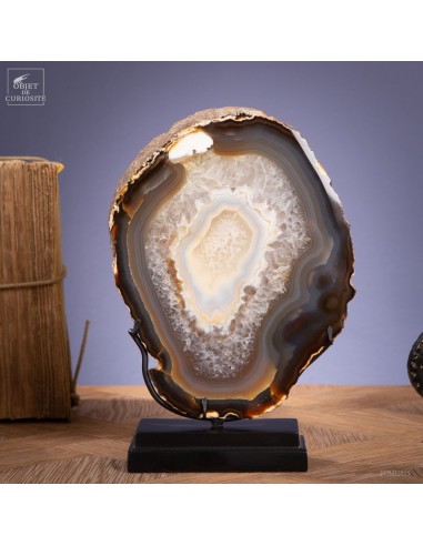 Thicker agate slice, on black base