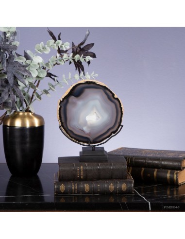 Agate en tranche avec bordure noire(...