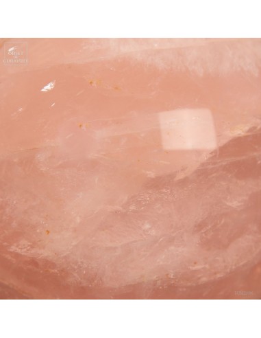 Pink quartz ball, black stand