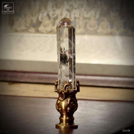 brass and 12 sides cuted crystal stamp