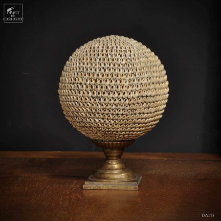 Nassarius shell ball on brass stand L