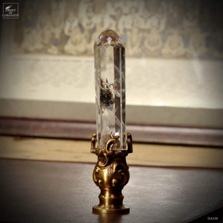 brass and 12 sides cuted crystal stamp