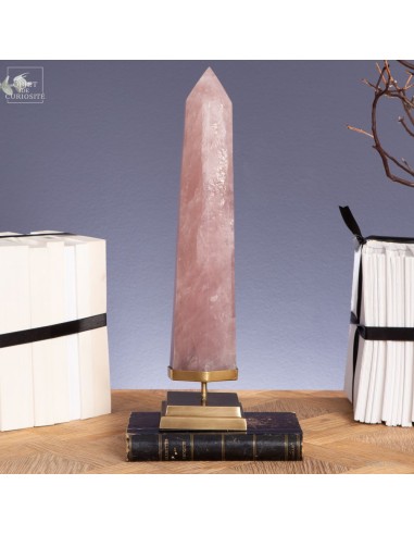Pointe de quartz rose poli de...