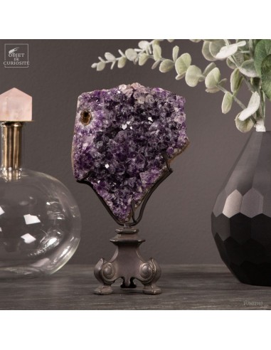 Améthyste d'Uruguay en plaque, base...