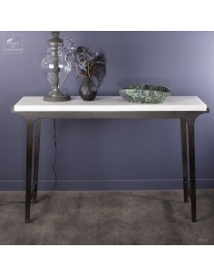 Console, marbre blanc épais