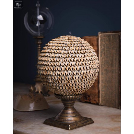 Nassarius shell ball on brass stand L