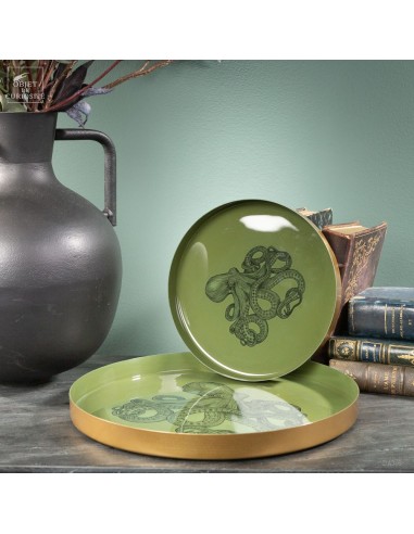 Set of two Octopus round plates