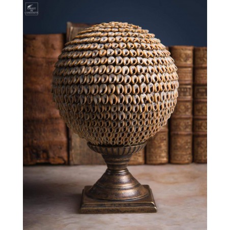 Nassarius shell ball on brass stand L