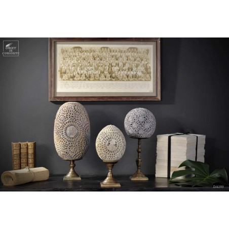 Carved stone with cameo on brass