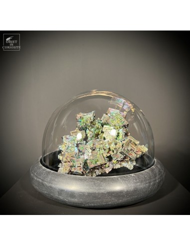 City of  bismuth in glass, black...