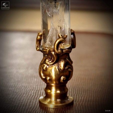 brass and 12 sides cuted crystal stamp