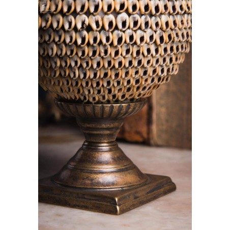 Nassarius shell ball on brass stand L