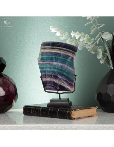 Rainbow fluorite on black base