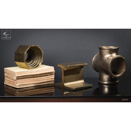 Industrial book end - brass finish