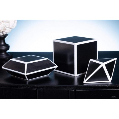 Ensemble de 3 solides de Platon : Cube - Octaèdre - Dodécaèdre aplati