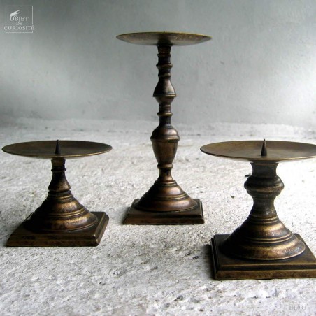 Solid brass candlestick holder 21cm