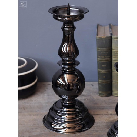 Candelstick black shiny graphite finish