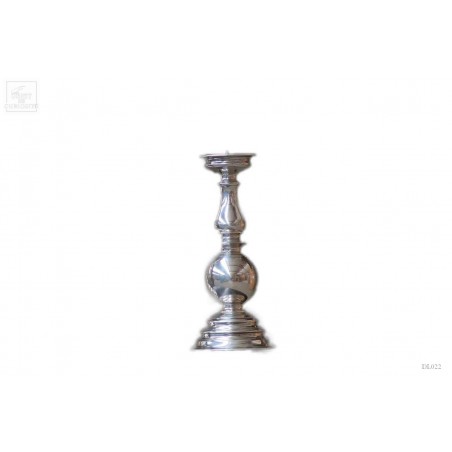 Bougeoir Carlos 2 en laiton plaqué argent Hauteur 40cm