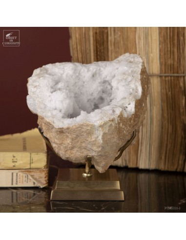 Open rock crystal geode from Morocco