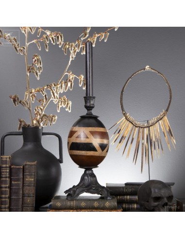 Bougeoir sur calebasse sud-africaine...