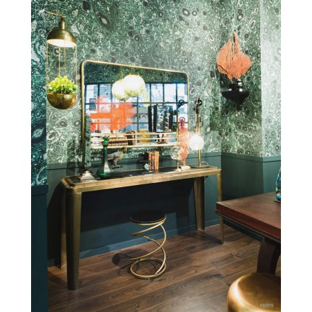 Brass and wood industrial-chic  console