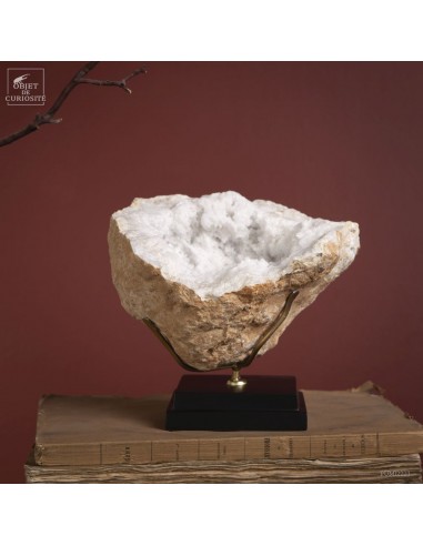 Open rock crystal geode from Morocco