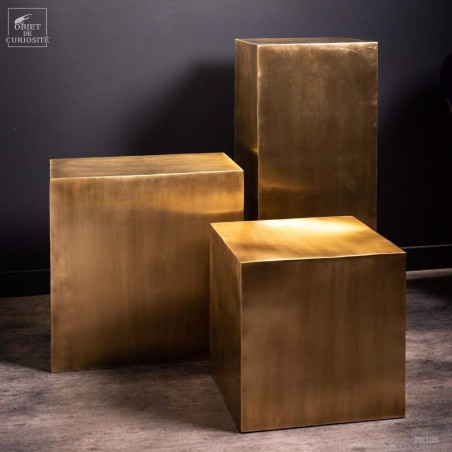 rectangular display stand, antic brass.