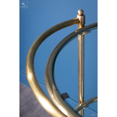 Round brass and glass trolley
