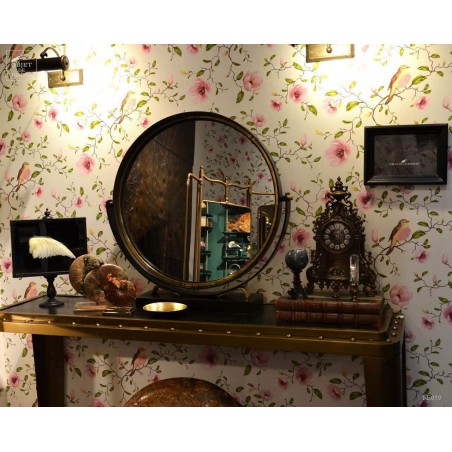 Brass and wood industrial-chic  console
