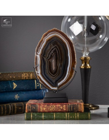 Agate en tranche (Brésil)- socle noir