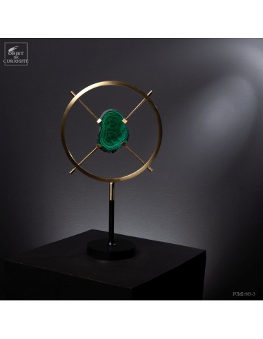 Slice of malachite in brass...