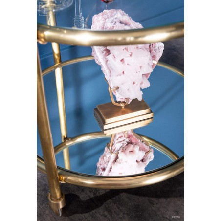 Round brass and glass trolley