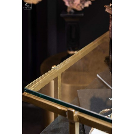 Display square table with black marble and glass