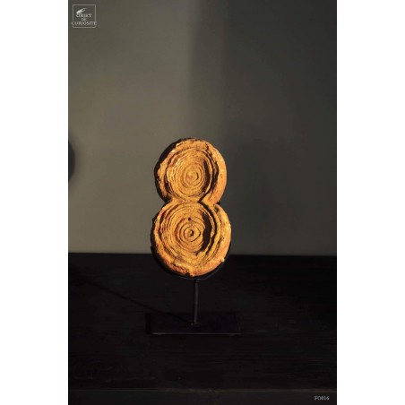 Stromatolite double sur support fer (sphèrique) Stromatolite double sur support fer (sphèrique)