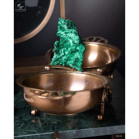 Brass surprise box with Green malachite