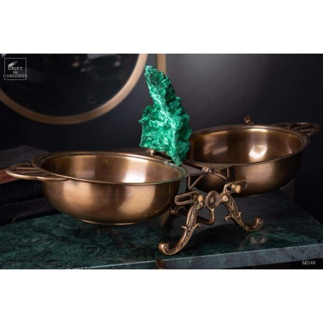 Brass surprise box with Green malachite