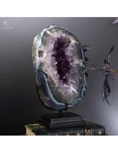 Brazilian amethyst geode surrounded...