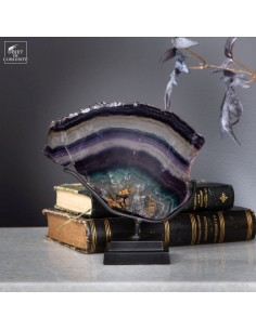 Rainbow fluorite on black base