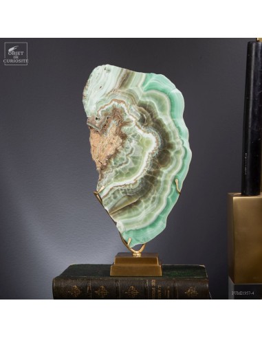 Slice of green Aragonite from Spain