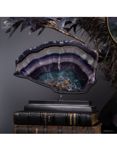 Rainbow fluorite on black base