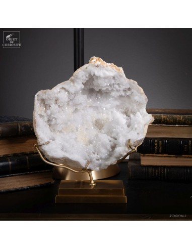 Open rock crystal geode from Morocco