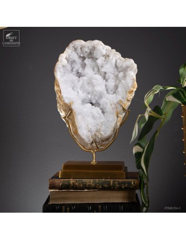 Open rock crystal geode from Morocco