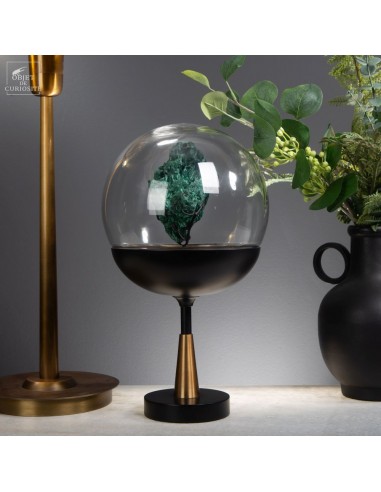 Natural fiber malachite under glass ball
