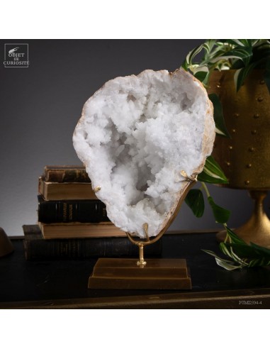 Open rock crystal geode from Morocco