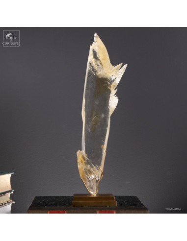 Gypsum crystal from France, on brass...